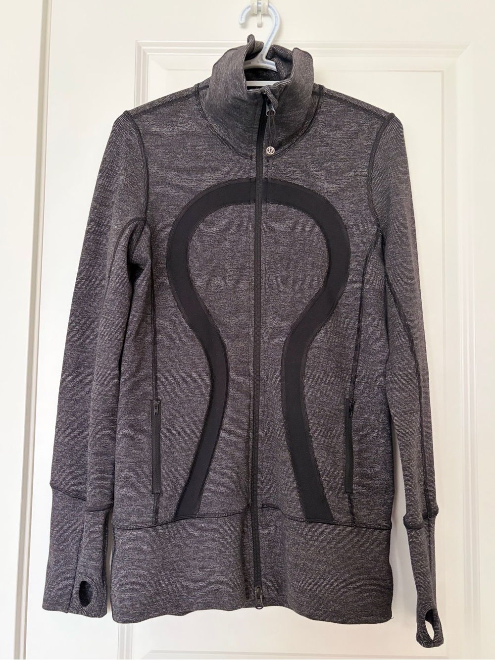 Lululemon Define Jacket Size 8 Heathered Grey Black Full Zip